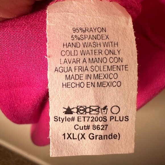 HEIMISH USA - Butterfly Short Sleeve Lace Detail - Fuchsia - 1x - NWOT - Picture 5 of 7